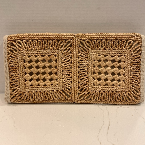 Vintage 1970’s Joske’s Italian Straw Braided Clutch Purse - Picture 2 of 4